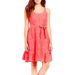 Karl Lagerfeld Coral Sleeveless dress Ruffle